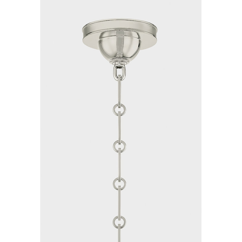 Cambridge Chandelier in Aged Brass/Soft Crimson by Mark D. Sikes, Nickel/Blue, 4 Lights, 19.5" H x 20.25" W x 20.25" D