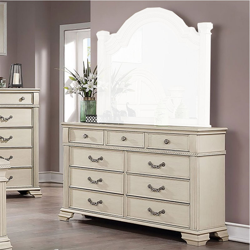 Commode 9 tiroirs Roadde, Blanc