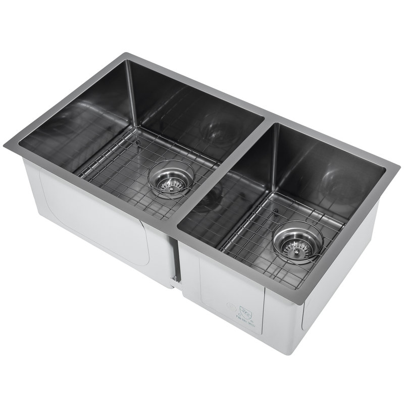 Prestige 32 " L Undermount Double Bowl Stainless Steel Kitchen Sink