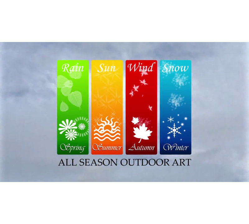 Vibrant Birds on Branches Outdoor Canvas Art Print