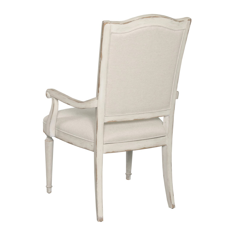 Chaise avec accoudoirs rembourrée Daniella - crème