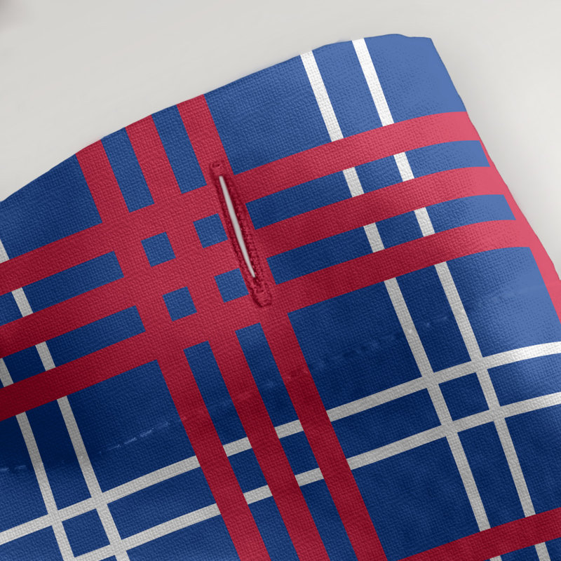 Rideau de douche simple à carreaux Buffalo, Bleu / blanc / rouge