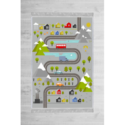 Delorme Grey/Green/Red Rug