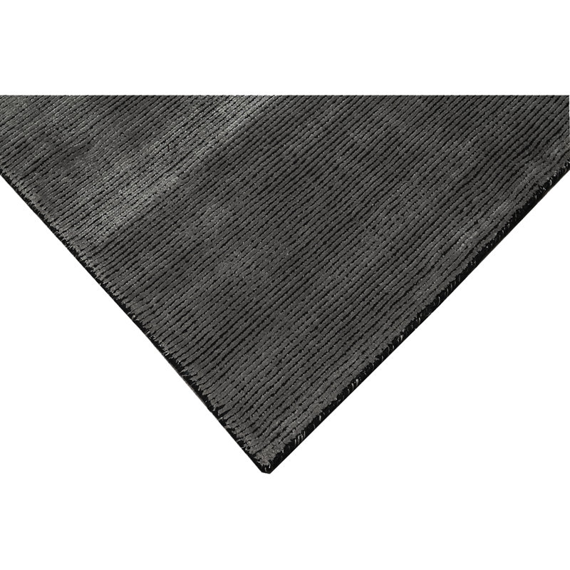 High-Quality Handwoven Black/Gray Area Rug, Rectangle 5' x 8', Dark Gray/Gray