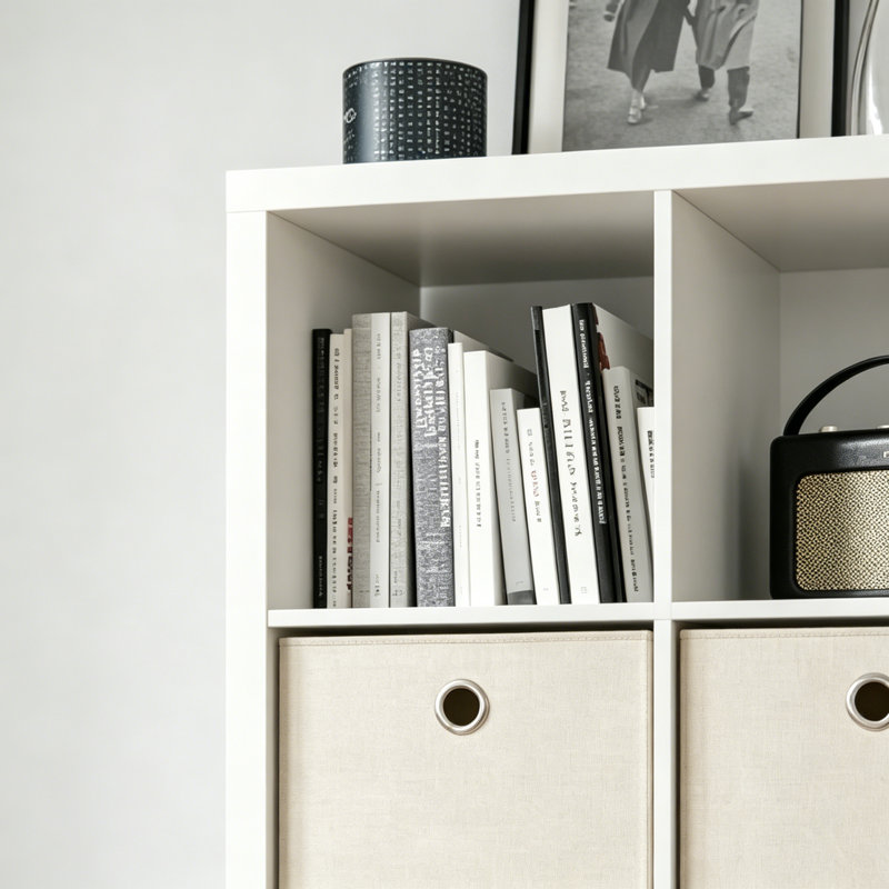 Bibliothèque Smart Cube avec 8 tablettes de rangement ouvertes