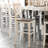 Commercial Grade Solid Wood Modern Farmhouse Cross Back Dining Stool with Footrest-236123759-218871160-218871157