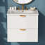 Meuble-lavabo mural moderne de 24 pouces avec 2 tiroirs - idéal pour les petites salles de bain-356568949
