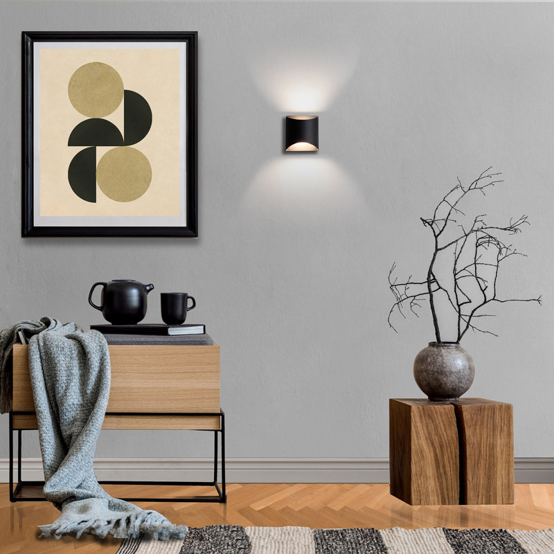 Applique murale DEL 5,5 po Duet avec réglage de la température de couleur intégré (2700K-3000K-3500K), Noir, noir, noir, noir