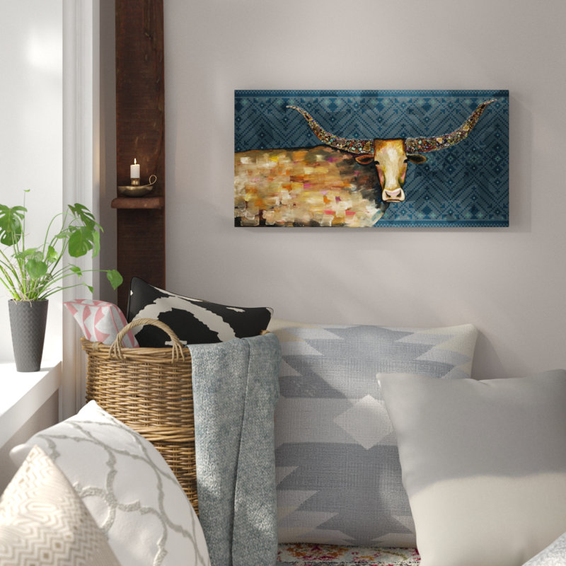 Longode Geode - Tribal Blue - impression sur toile tendue, Canevas, H 12 po x l 24 po