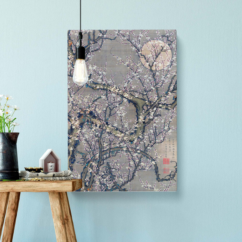 White Plum Blossom and Moon by Ito Jakuchu - Wrapped Canvas, 50cm H x 35cm W x 3cm D