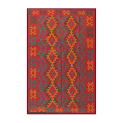 Tapis brun/noir/crème traditionnel