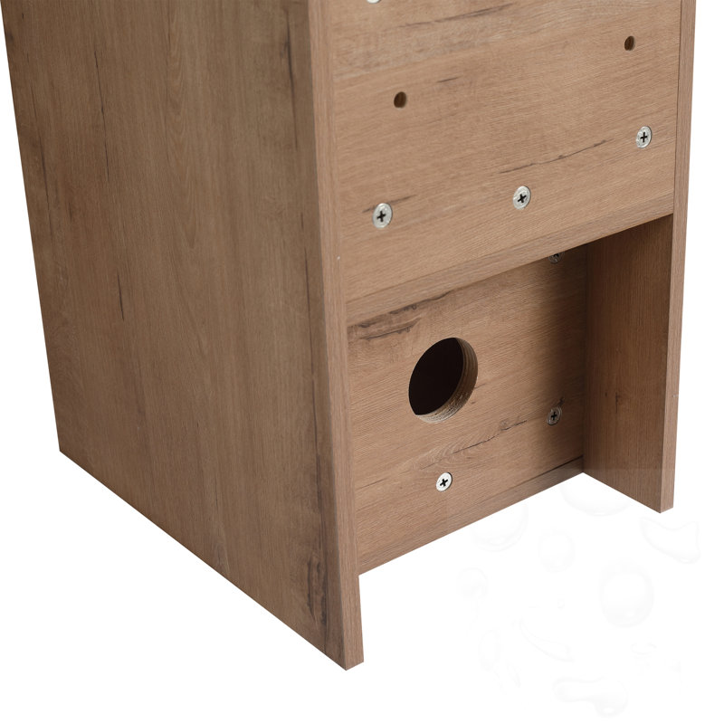 Rangement mural pour salle de bain avec tablettes, Noyer