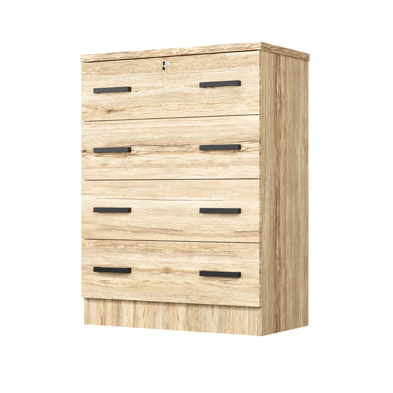Kitts Chest with Spacious Drawers 29"W, Natural Oak