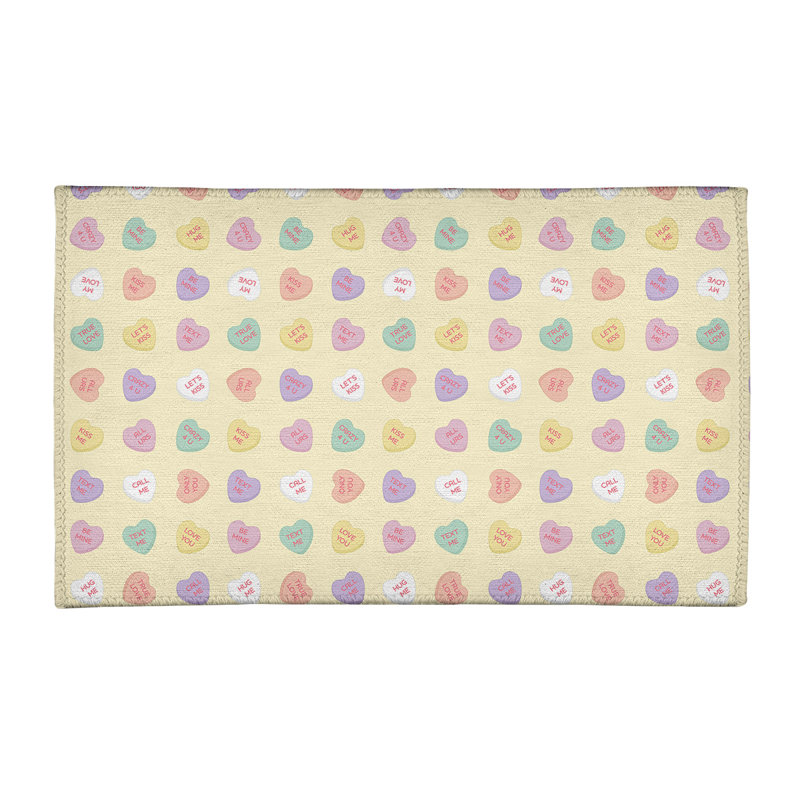 Tapis jaune/rouge/mauve zone fait main, Rectangle 3 pi x 5 pi