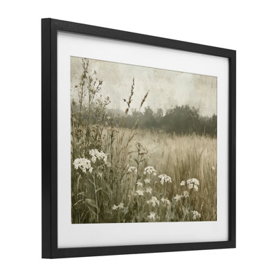 «Daisy Cluster in Meadow», reproduction encadrée sous verre, conception de Petal Prints Design