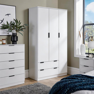 Phoenix 3 Door 2 Drawer Wardrobe with Hanging Rail