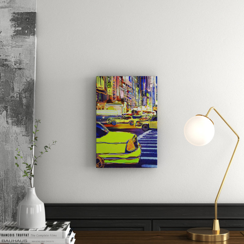 Urban Sketch Taxi 1 Piece Wrapped Canvas Painting, 45cm H x 30cm W x 3.81cm D