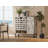 44.3"Farmhouse Sideboard Cabinet With Storage,Coffee Bar Console Table With Storage,Rustic Storage Cabinet With Arched Lattice Doors And Drawer -  For Living Room,Kitchen, Entryway Retro White