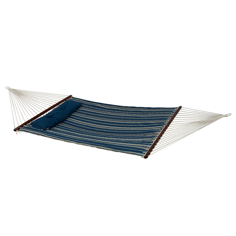 Hamac de camping double matelassé Calla, Bleu / Noir