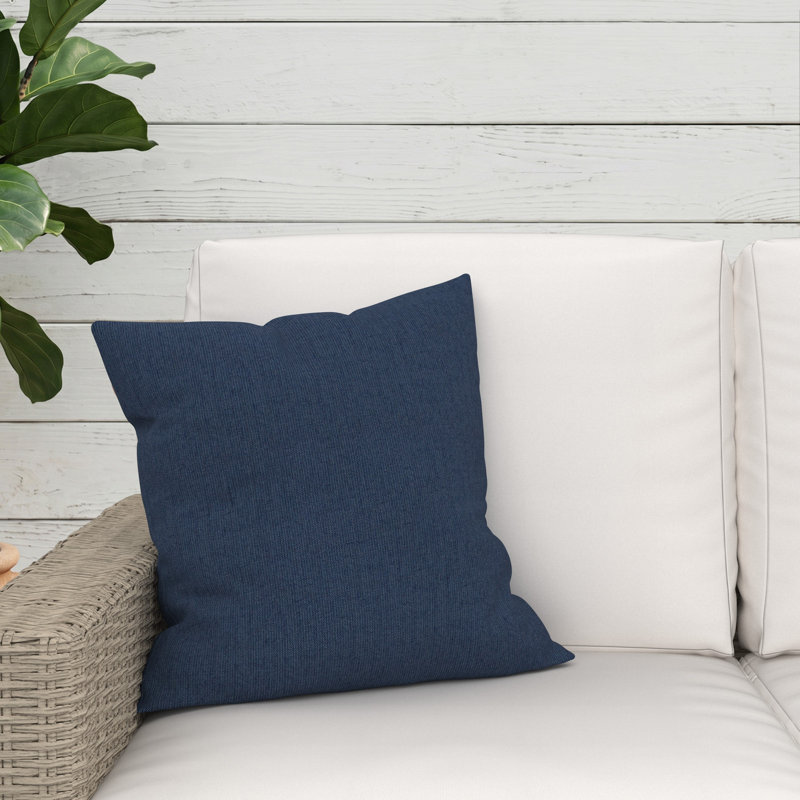 Jem Gabi Sunbrella® Indoor/Outdoor Throw Pillow, Square 18", Spectrum Indigo Sunbrella® Plainweave