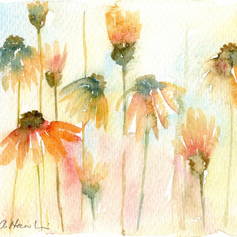 Ensembles de housses de couette DiaNoche en microfibre par Amanda Hawkins - Orange Daisies