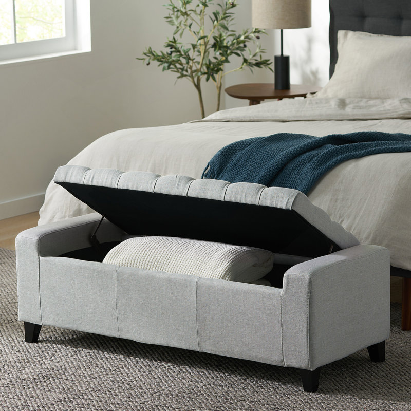 Banc de rangement rabattable, Gris clair