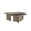 Table basse gigogne en chêne noueux anglais - Deux pièces avec bords arrondis et plateaux de forme libre, profondeur 127 cm, largeur 76 cm, hauteur 44,7 cm, poids 58 kg de chêne, plateaux aux bords organiques, profond et large.