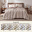 Ensemble de couette réversible 3 pièces Bedsure Queen Size à carreaux vichy en polyester avec rembourrage en microfibre, gris, literie toutes saisons-134406155-134406159