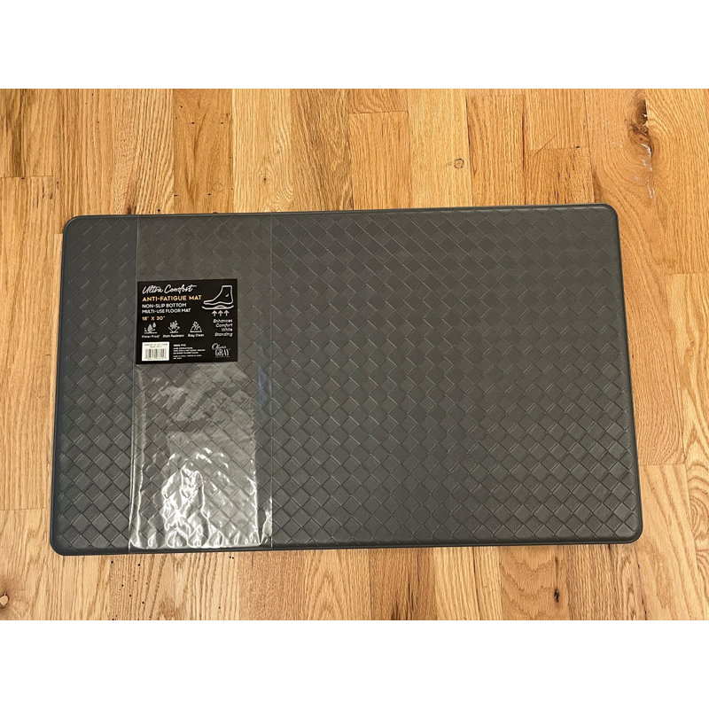 Non-Slip Bath Rug, Charcoal, 39", 20"