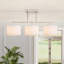 Konur 3 - Light Fabric Linear Kitchen Island Pendant Light with Drum Shade-1052882687