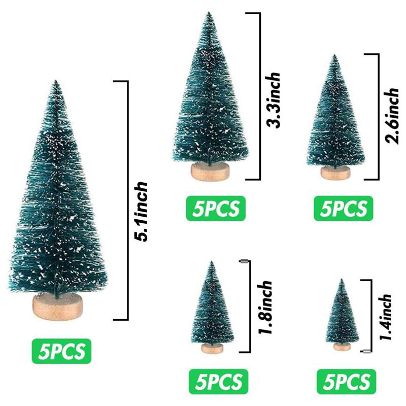 25 mini-arbres de Noël artificiels pour décorations de table et artisanat