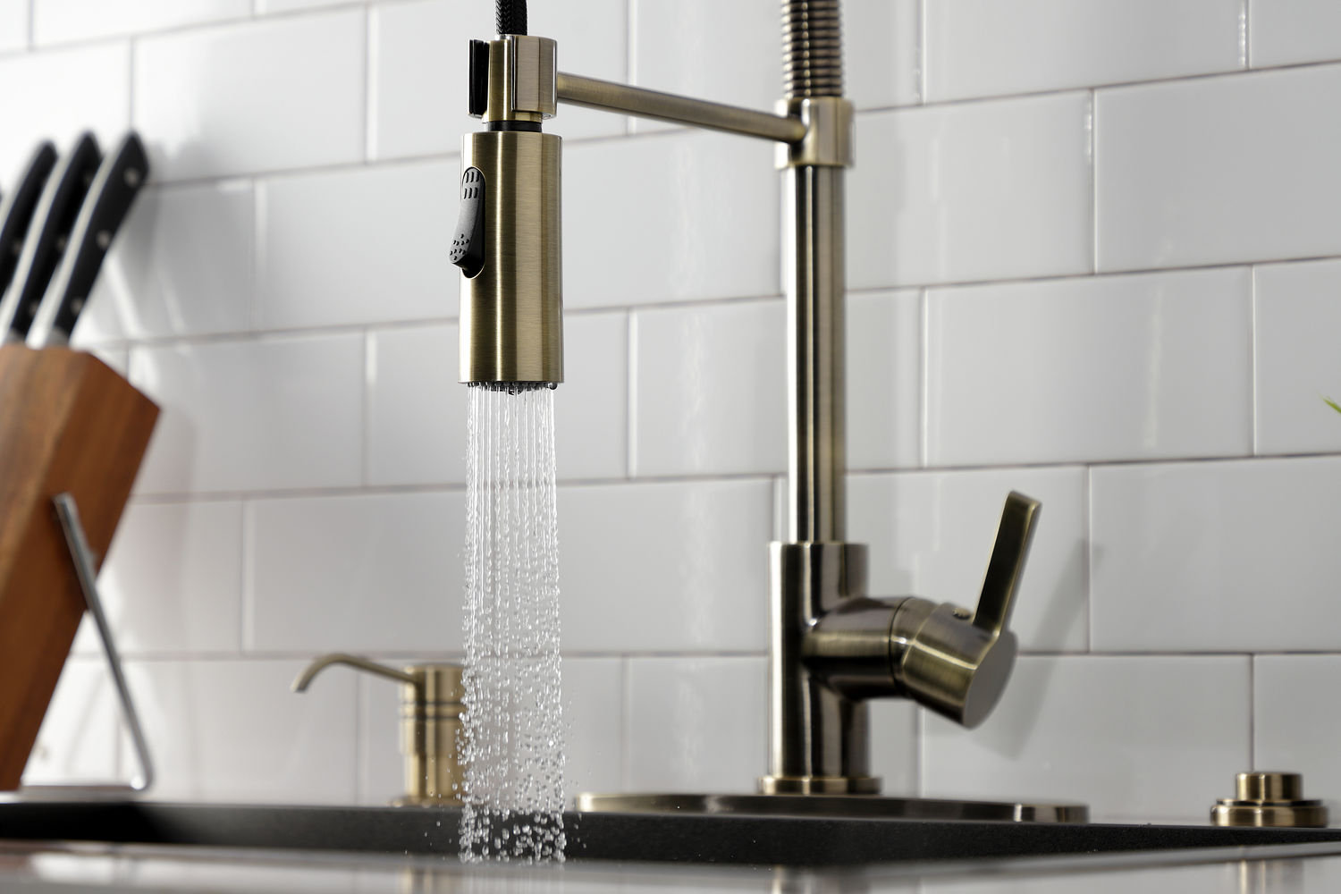 Kingston Brass Continental Pre-Rinse Faucet, Antique Brass