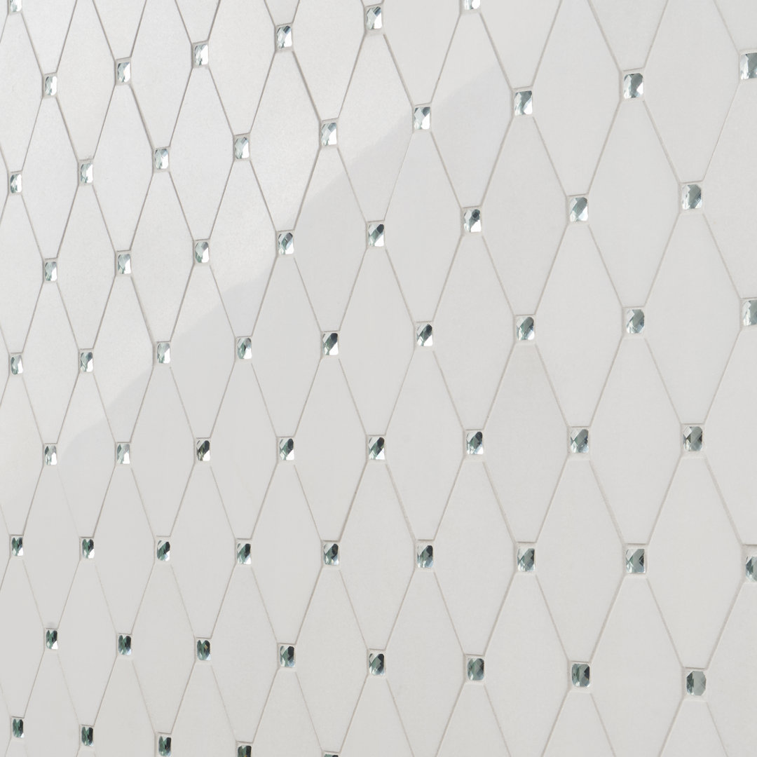 Mirage Diamond 11.25" x 10.50" Polished Marble and Glass Mosaic Wall Tile (0.82 Sq. Ft. / Sheet) Bond Tile 
