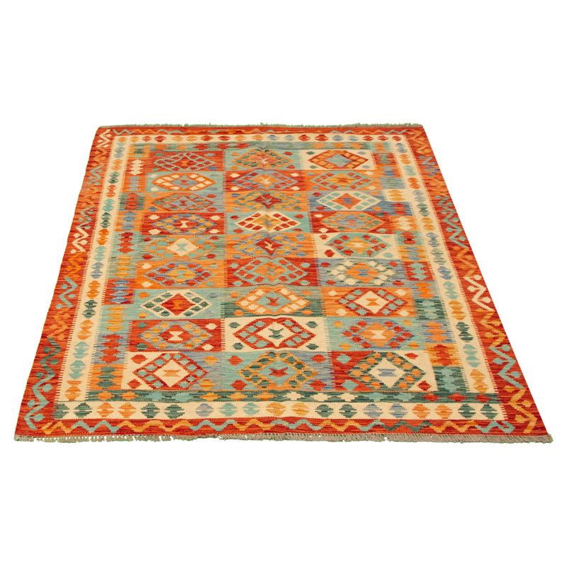 Tapis rouge en laine Kilim