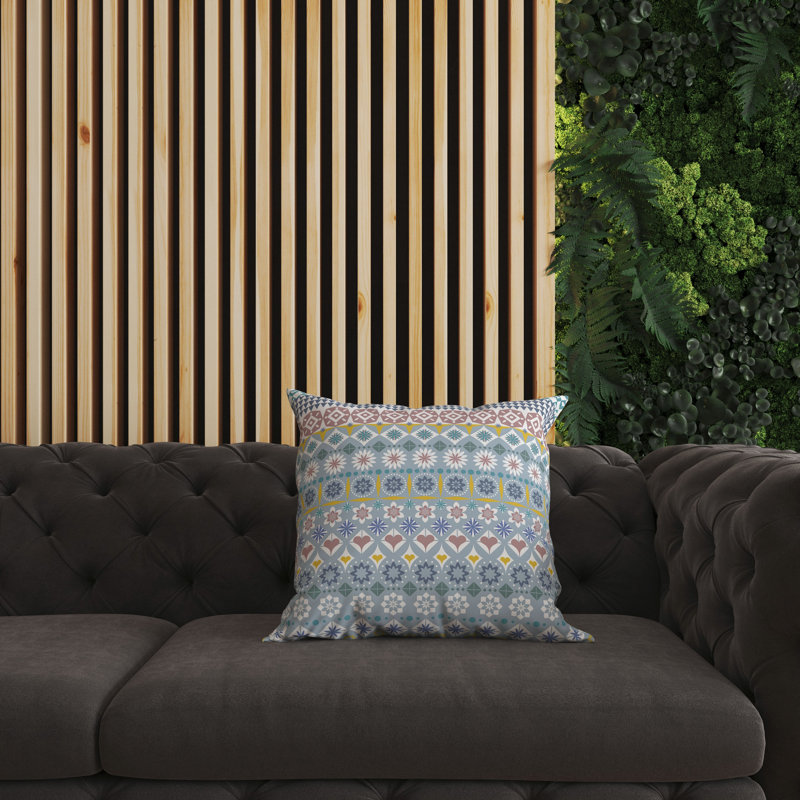 Coussin décoratif réversible Shape Synergy, Bleu/Multi, H 16 po x l 16 po