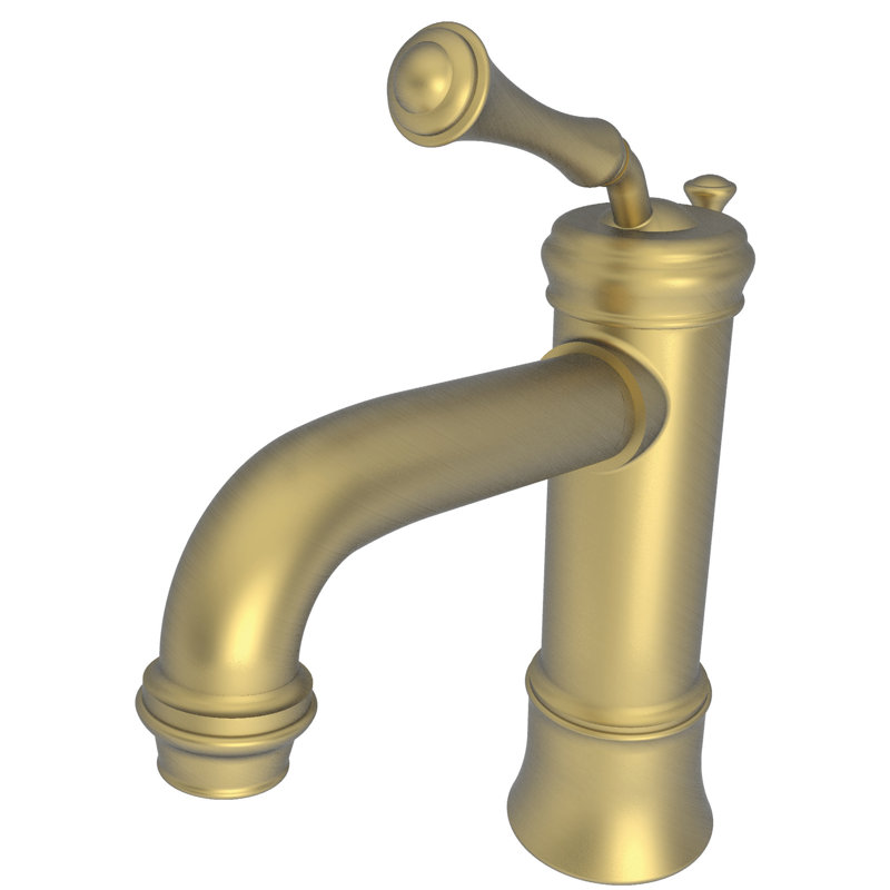 Astor Single Hole Bathroom Faucet with Drain Assembly, Antique Brass