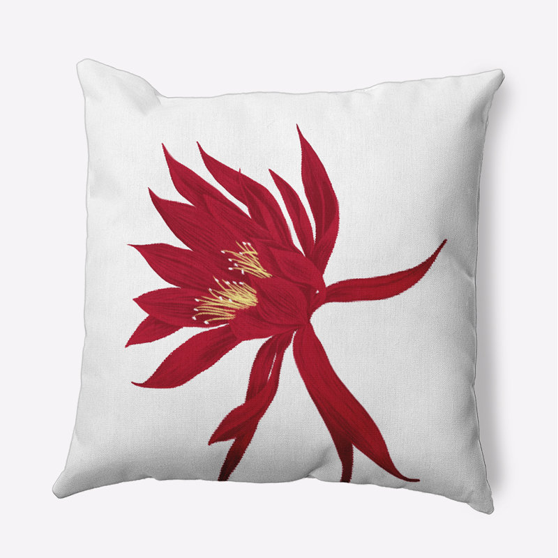 Housse de coussin d'extérieur carré cubique Flare Flare, Rouge, 18 po x 18 po