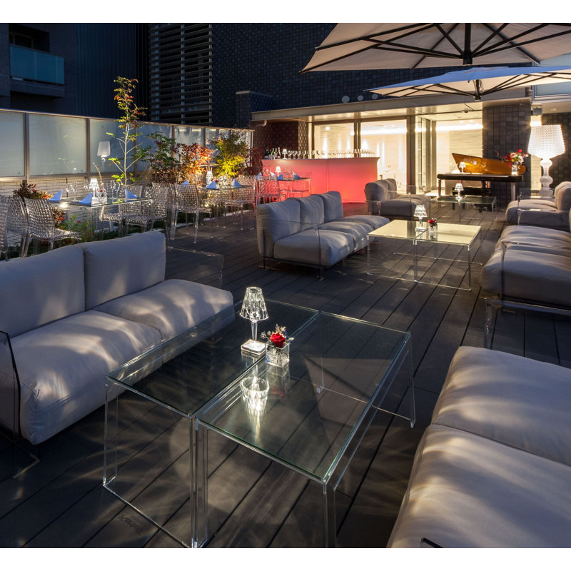Table invisible, H 12,4 po x L 47,24 po x l 15,75 po, Cristal transparent