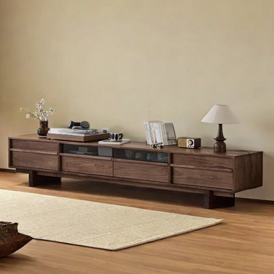 Retro design solid wood TV cabinet