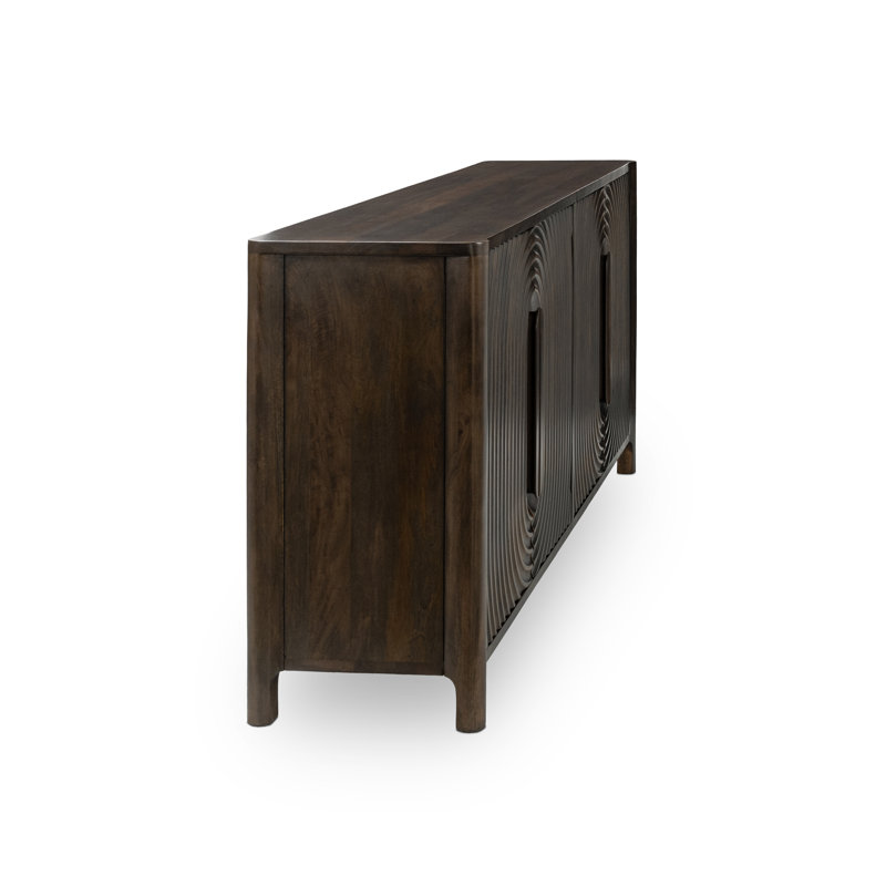 Colson 4-door Mango Wood Buffet Sideboard In Dark Brown