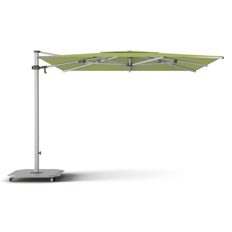 216 in. W Square Sunbrella® Cantilever Umbrella, Silver Anodized, Canvas Navy Sunbrella® Canvas
