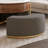 Modern Lift-Top Round Coffee Table With Hidden Storage, Walnut Veneer & Sintered Stone Top,3 Upholstered Nesting Ottomans, Space-Saving Design