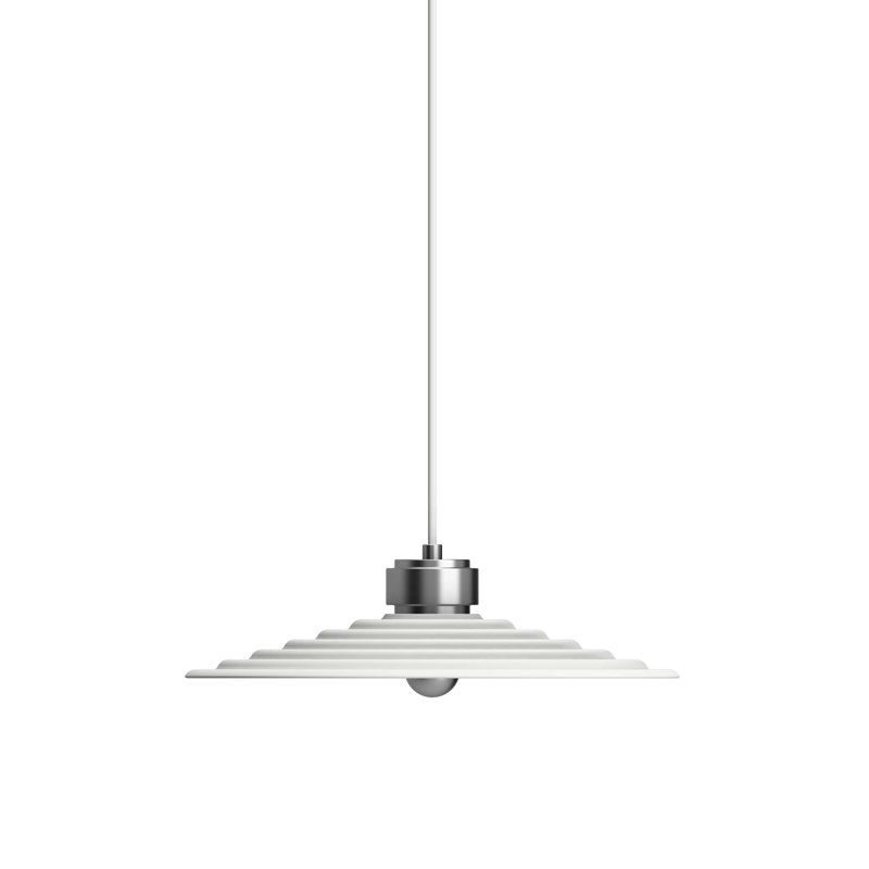 Sound 1 - Light Cone Pendant, Grey/Silver, 9.5cm H x 40cm W x 40cm D