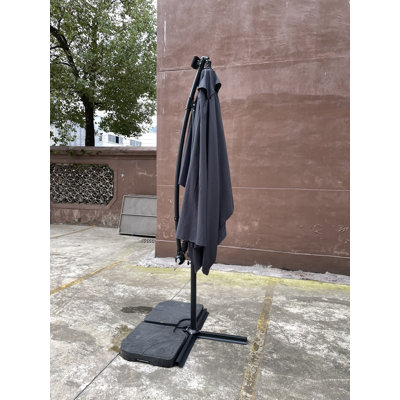 Square 2.5X2.5M Outdoor Patio Umbrella Solar Powered LED Lighted Sun Shade Market Waterproof 8 Ribs Umbrella With Crank And Cross Base
