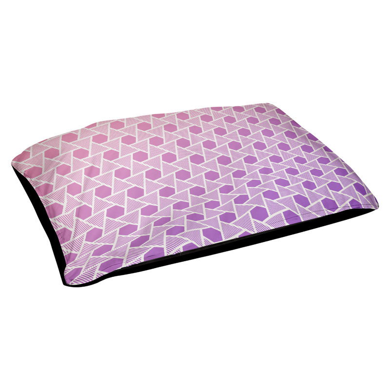 Coussin décoratif à triangles hexagonaux Rainbow, Moyen (L 30 po x l 40 po), Rose/mauve, Utilisation intérieure / extérieure