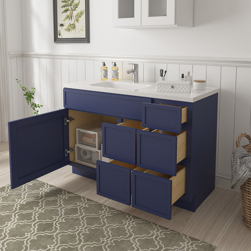 Base de meuble-lavabo simple 48 po seulement, Bleu