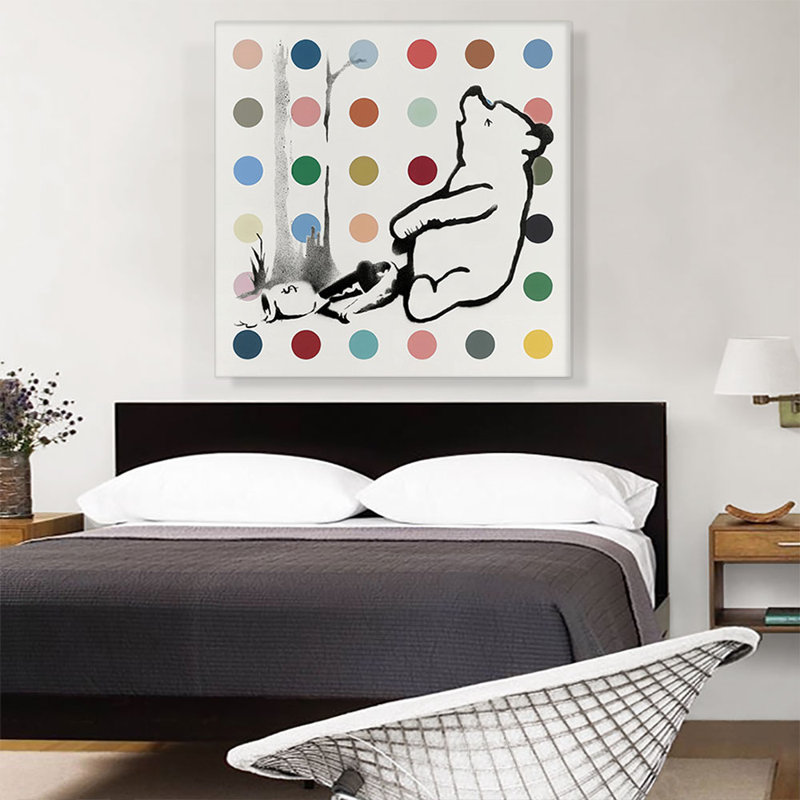 «Winnie Bear Caught in Trap» par Banksy - impression sur toile tendue, H 36 po x l 36 po x P 0,75 po