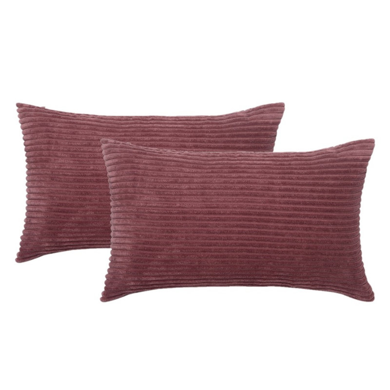 Housse de coussin à rayures, Canneberge rouge