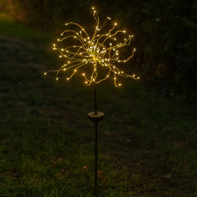 Twinklelte Solar Powered LED Firework Outdoor Stake Light - Garden Holiday Decor Pathway Accent Lights