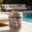 Table d'appoint, table avec grain de bois artificiel, 13 po x 13,5 po x 18 po, pour salon de patio, tabouret décoratif ou support à plante